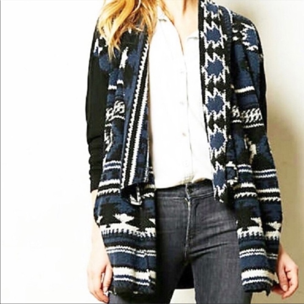 Anthropologie Dolan Santiam Aztec Open Cardigan